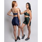 Conjunto Short e Top Fitness Feminino Bia Poliamida Com Elastano Verde Militar