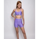 Conjunto Short e Top Fitness Feminino Isis Poliamida Com Elastano Lilas com off 
