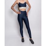 Conjunto Calça e Top Fitness Feminino Laura Poliamida Com Elastano Azul com off