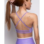 Conjunto Short e Top Fitness Feminino Isis Poliamida Com Elastano Lilas com off 