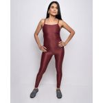 Macacão Fitness Feminino Poliamida Com Elastano Marsala
