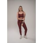 Conjunto Calça e Top Fitness Feminino Laura Poliamida Com Elastano Marsala