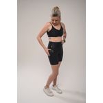 Conjunto Short e Top Fitness Feminino Alice Poliamida Com Elastano Preto