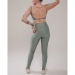 Conjunto Calça e Top Fitness Feminino Alice Poliamida Com Elastano Verde Alecrin