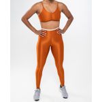 Conjunto Calca e Top Fitness Feminino Alice Poliamida Com Elastano Ferrugem com off