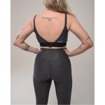 Conjunto Calça e Top Fitness Feminino Eva Poliamida Com Elastano Grafite
