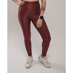 Conjunto Calça e Top Fitness Feminino Laura Poliamida Com Elastano Marsala