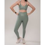 Conjunto Calça e Top Fitness Feminino Sophya Poliamida Com Elastano Verde Alecrin