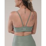 Conjunto Calça e Top Fitness Feminino Sophya Poliamida Com Elastano Verde Alecrin