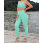 Conjunto Calça e Top Fitness Feminino Sophya Poliamida Com Elastano Verde