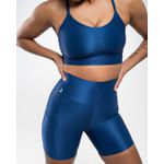 Conjunto Short e Top Fitness Feminino Laura Poliamida Com Elastano Azul