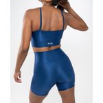 Conjunto Short e Top Fitness Feminino Laura Poliamida Com Elastano Azul