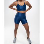 Conjunto Short e Top Fitness Feminino Laura Poliamida Com Elastano Azul