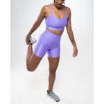 Conjunto Short e Top Fitness Feminino Laura Poliamida Com Elastano Lilas