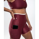 Conjunto Short e Top Fitness Feminino Alice Poliamida Com Elastano Marsala 