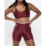 Conjunto Short e Top Fitness Feminino Alice Poliamida Com Elastano Marsala 