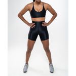 Conjunto Short e Top Fitness Feminino Sophya Poliamida Com Elastano Preto