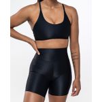 Conjunto Short e Top Fitness Feminino Sophya Poliamida Com Elastano Preto