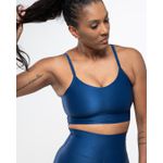 Top Fitness Feminino Laura Poliamida Com Elastano Azul