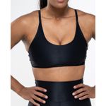 Conjunto Short e Top Fitness Feminino Sophya Poliamida Com Elastano Preto