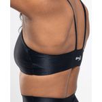 Conjunto Short e Top Fitness Feminino Sophya Poliamida Com Elastano Preto