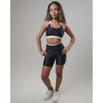 Conjunto Short e Top Fitness Feminino Gabi Preto com off