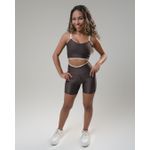 Conjunto Short e Top Fitness Laura Duo Coffe com off