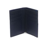 Carteira Masculina Em Couro de Canela de Avestruz (Struthio camelus) Azul Bic