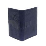 Carteira Masculina Em Couro de Canela de Avestruz (Struthio camelus) Azul Bic