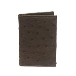 Carteira Masculina Em Couro de Avestruz (Struthio camelus) Tabaco