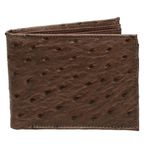 Carteira Mas. em couro de avestruz (Struthio camelus) Tabaco