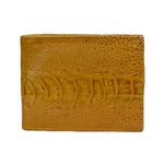 Carteira Masculina Mini em couro de canela de avestruz (Struthio camelus) Mostarda