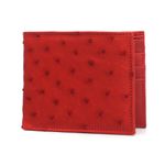 Carteira MINI em Couro de Avestruz (Struthio camelus) Vermelho