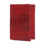 Carteira Masculina Em Couro de Canela de Avestruz (Struthio camelus) Vermelho