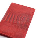 Carteira Masculina Em Couro de Canela de Avestruz (Struthio camelus) Vermelho