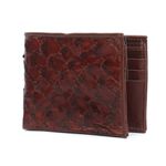 Carteira Masculina em Couro de Pirarucu (Arapaima Gigas ) Chocolate 