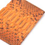 Carteira Masculina Em Couro de Cobra (Python reticulatus) Laranja