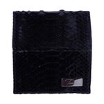 Porta Cartão Em couro de cobra (Python reticulatus) - Preto
