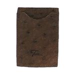 Porta Cartão em Couro de Avestruz (Struthio camelus) Tabaco