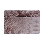 Porta Cartão em Couro de Cobra (Python reticulatus) - Sépia
