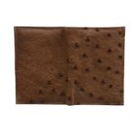 Carteira Masculina em Couro de Avestruz (Struthio camelus) Tabaco Meia