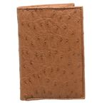 Carteira Masculina Em Couro de Pescoço de avestruz (Struthio camelus) Whisky