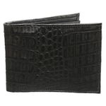 Carteira Mas. em couro de jacaré (Caiman Yacare ) Preto fosco