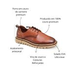 Sapato Casual Masculino Derby Tratorado Premium Couro Nobre Marrom