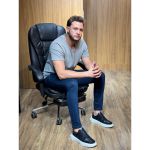 Tênis Casual Sneaker Masculino Confort Sola Quadrada Couro Preto