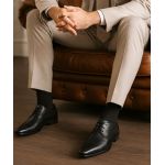 Sapato Social Estilo Italiano Em Couro Legítimo Com Cadarço