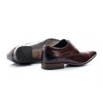 Sapato Social Estilo Italiano Em Couro Legítimo Com Cadarço
