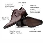 Sapato Social Estilo Italiano Em Couro Legítimo Com Cadarço