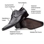 Sapato Social Estilo Italiano Em Couro Legítimo Com Cadarço