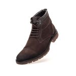 Bota Coturno Masculino Casual Em Couro Nobuck Premium